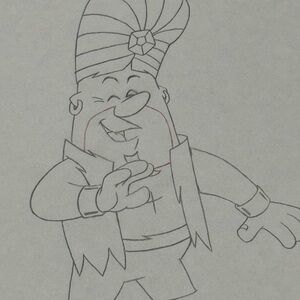 Original Flintstones‎ Animation Drawing – Genie/Sultan Costume Hanna-Barbera
